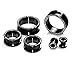 Black Anodized Titanium Over Surgical Steel Screw-on Plugs/gauges with Clear Diamond Cz Stones 2 Pieces