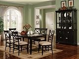 6pcs "X" Cross Back Design Black Finish Dining Room Set