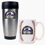 Colorado Rockies Stainless Steel Travel Tumbler and Gameball Ceramic Mug Set