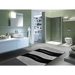 DEMATEX Badezimmer-Garnitur als 3-teiliges Set schwarz-grau 60x100cm