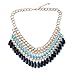 DDU(TM) 1Pc Blue- 2 Layer Tassels Charm Bohemia Vintage Style Mixed Color Necklace