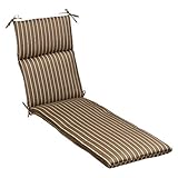 IMAGE OF Pillow Perfect Outdoor Brown/Beige Striped Sunbrella Chaise Lounge Cushion
