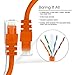 GearIT 10 Pack, Cat 6 Ethernet Cable Cat6 Snagless Patch 1 Foot - Computer LAN Network Cord, Orange - Compatible with 10 Port Switch POE 10port Gigabit
