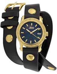 JBW Womens JB-6224L-B.BR Starlight Black Leather Wrap Watch