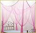 4 Poster / Four Corner Pink Bed Canopy Mosquito Net Full Queen King