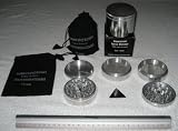 5 Piece 75mm Premium NEW Style Spaceage Aluminum Pollen Grinder with Pouch and Scraper