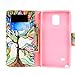 For Galaxy Note 4 , TUTUWEN Beautiful Elegant Green [Tree and Leaf] [Magnetic] Folio Stand [Flap Closure] Style PU Leather Case Wallet Cover for Samsung Galaxy Note 4