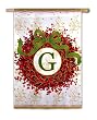 Monogram Holiday Wreath Regular Size Flag G Monogram Holiday Wreath Regular Size Flag G