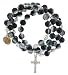 Adjustable Rosary Bracelet with Memory Wire - Virgen de Guadalupe Medallion and Crucifix