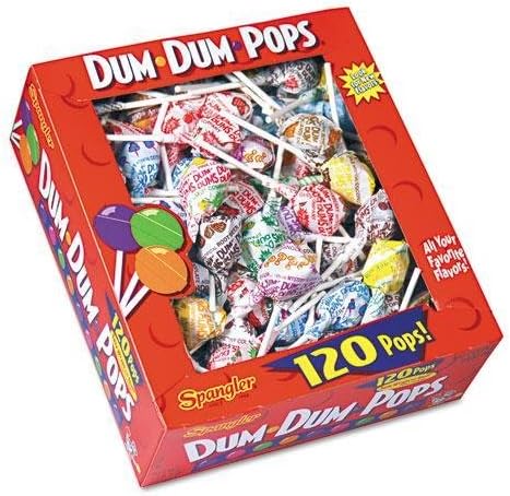 NEW - Dum-Dum-Pops, Assorted Flavors, Individually Wrapped, 120-Count Box - 66