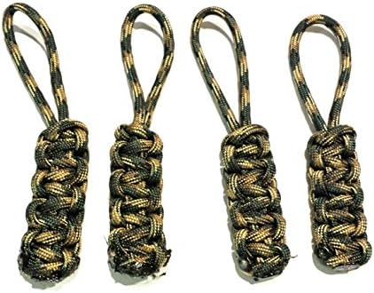 4 Pack Lobo Marine Products 550 Paracord Jeep Soft Top And Boat Enclosure Zipper Pulls Made in the USA (Digital Camo)