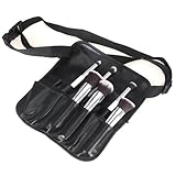 12 poches Maquillage PVC pinceau cosmétique professionnelle Tablier Sac Artiste Ceinture attache de la noir