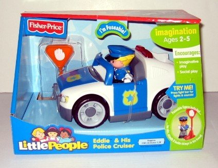Childrens Toyshop  Toys : Fisher Price Little People - Eddie & His Police Cruiser