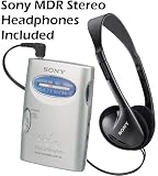 Sony Walkman Compact Portable Lightweight AM/FM Stereo Radio (Black) with Convenient Belt Clip & Over the Head Stereo Headphones - Designed for Jogging, Walking, Exercising & Bike Riding