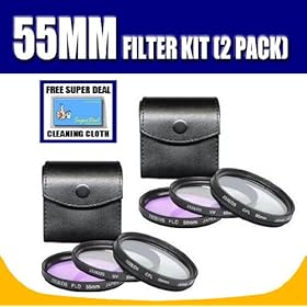 Zeikos 3 Piece (2-Pack) 55MM Filter Kit For Nikon D50, D60, D70, D80 and D90 Digital Cameras with Exclusive FREE Complimentary Super Deal Micro Fiber Lens Cleaning Cloth