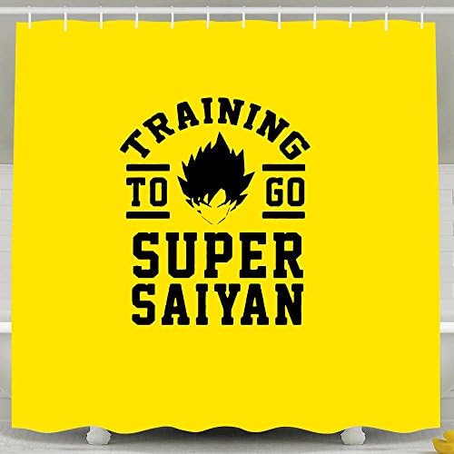 Custom Training To Go Super Saiyan Eco-Friendly Shower Curtain With Hook Color White Size 72*78inch