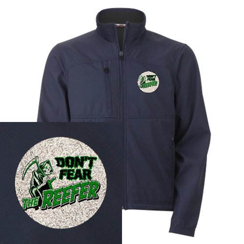 Artsmith, Inc. Men's Embroidered Jacket Marijuana Don't Fear The Reefer Grim Reaper - Navy, 2X