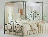 Dover Full Textured Black Head Footboard Canopy
