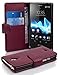 Cadorabo Book Case Compatible with Sony Xperia T in Pastel Purple - with Stand Function and Card Slot Made of Structured Faux Leather - Wallet Etui Cover Pouch PU Leather Flip