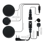 GSI Super Quality Two-Way Radio Headset Kit for Motorcycle Helmets - Noise Cancellation Plug-In-Helmet Dual-Sided Earphones with Boom Microphone - Handlebar PTT (Push-To-Talk) Control Button - Compatible with Motorola, Icom, Uniden, Kenwood and All Standard 2-Way Radios