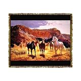 Horse Canyon Tapestry Throw Blanket
