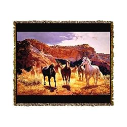 Horse Canyon Tapestry Throw Blanket