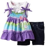 Young Hearts Baby-girls Infant 2 Piece Peace and Love Short Set