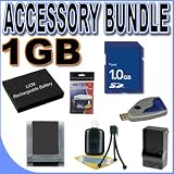 BigVALUEInc Saver Accessory Bundle - Replacement Lithium Ion Battery for Pentax Optio W60 and M50 PLUS 1GB SD Secure Digital Memory Card - Quick-Rapid External Battery Charger - Flexible Mini Table Top Tripod + MORE!