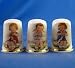Porcelain China Collectable Thimbles - Set of Three Girls Knitting on a Bench
