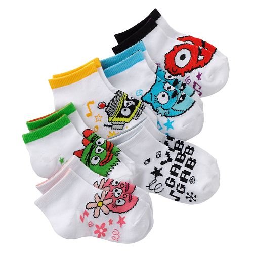 Yo Gabba Gabba Mini Crew 6 Pair Socks 2T - 4T, White, Small