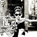 Audrey Hepburn, Shopping at Tiffanys, 40 x 40, Leinwand auf Keilrahmen, Versandkostenfrei!
