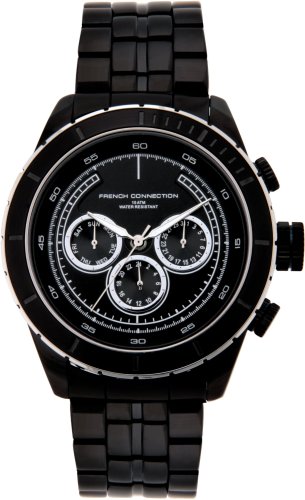 French Connection Stainless Steel Mens Multi Dial Black IP Bracelet Watch Image of French Connection Stainless Steel Mens Multi Dial Black IP Bracelet Watch