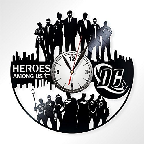 Justice League vinyl record wall clock, art home decor, decorate your home with modern art, best gift handmade, perfect gift for fans, 002