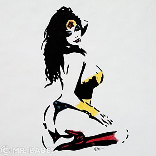 MR.BABES "Wonder Woman" Original Pop Art Painting One Of A Kind Acrylic On Canvas Signed 30" x 30"