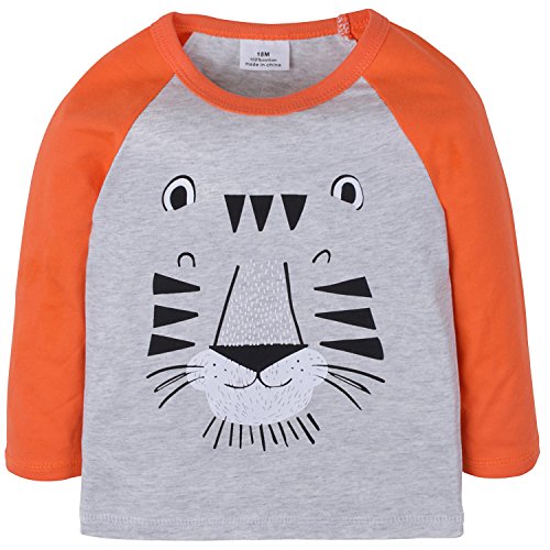 Hugbug Toddler Boys Tiger Long Sleeve T-Shirt 18M-6T