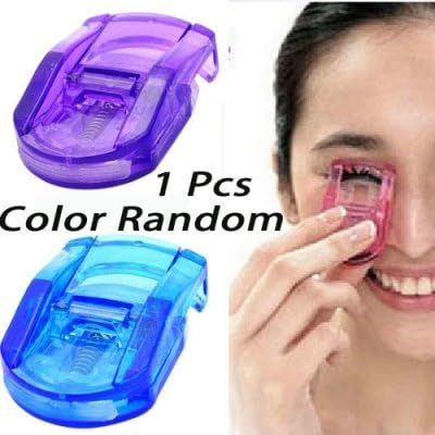 1 Pcs Mini Portable Cosmetic Eyelash Curl Curling Clamp for Woman-Color random