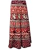 Women Wrap Long Skirt Maroon Printed Wrap Around Dress Indian Maxi Skirts