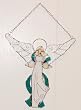 Angel with Teal Ribbons Stained Glass Suncatcher (9 inch)