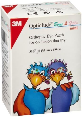 Opticlude Orthoptic Boys and Girls Junior Eye Patches Coloured (Mini Size, 30 Pack) by Opticlude