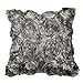 Bestimulus Satin Rose Flower Bed Sofa Square Pillow Cushion Pillowcase Case Cover Rose Flowers 16.5''x15.5'' Decorative (Gray)