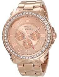Juicy Couture Womens 1901083 Pedigree Rose-Gold Plated Bracelet Watch