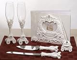 51BmEHsV8qL. SL160  Fairytale Wedding Coach Set: Guest Book, Pen Set, Cake Serving Set, Toasting Flutes