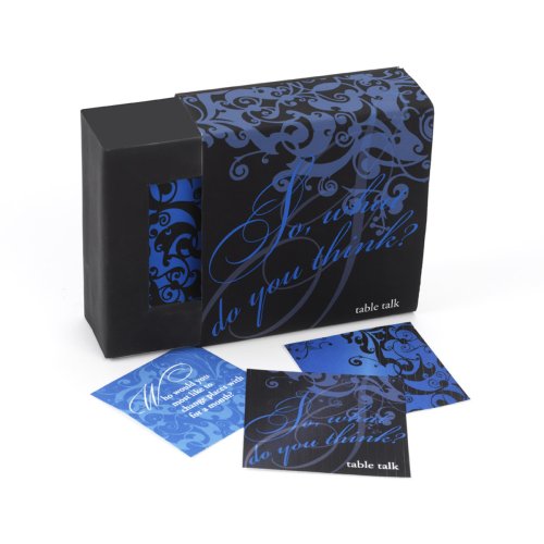 After Dark Table Talk - conversation starting questions in presentation box