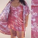 CLEARANCE Plus Size Silky Soft Long Sleeve Robe and Chemise Sets in Lilac or Rose 1x 2x 3x 4x