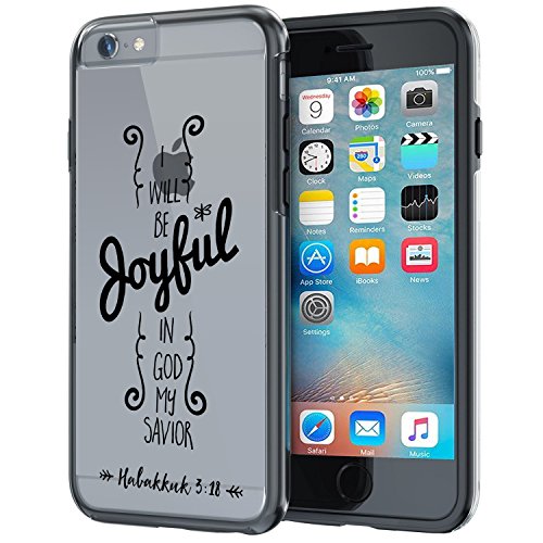 iPhone 6S Case, iPhone 6 Case – I Will Be Joyful In God Clear transparent designer hybrid case cover with drop protection – Unique Cool Cute Trendy Case by OptiCase