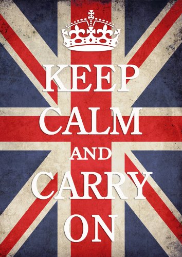 LAMINATED Keep Calm & Carry On Union Jack Vintage WW2 Mini Poster Measures 59.4 x 42 cm (24 ” x 17″ inches )approx