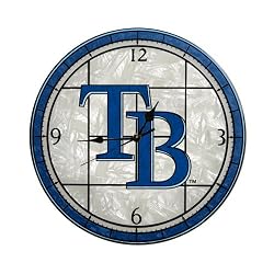 MLB Tampa Bay Devil Rays 12-Inch Art Glass Clock