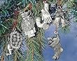 5 Piece Pewter Christmas Ornament Set