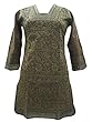 Kurti Henna Green Chikan Embroidered Cotton Tunic