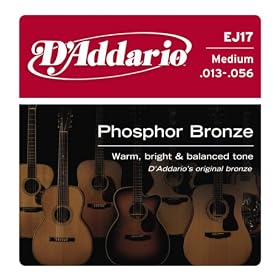 D'Addario Acoustic Guitar Strings Set, Phosphor Bronze, Medium